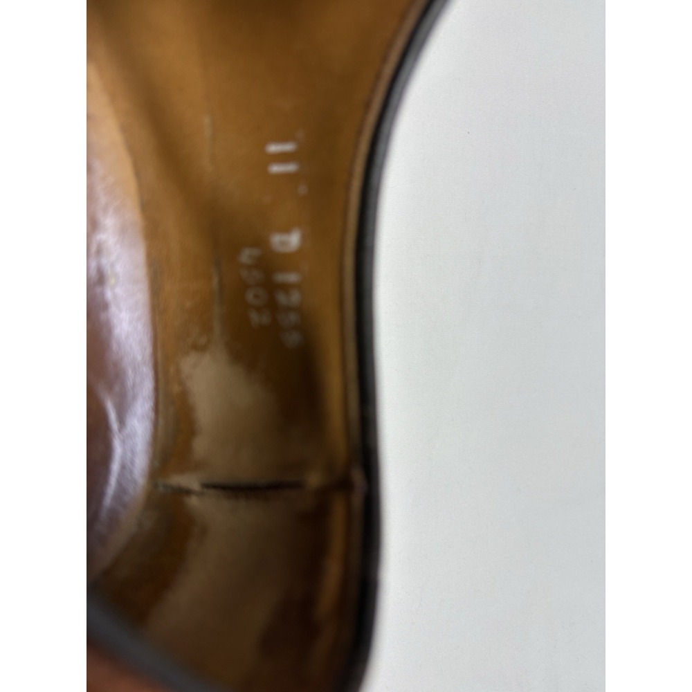 VTG Allen Edmonds Hastings Burnished Brown Brogue Oxfords Leather Soles 11D EUC - Picture 14 of 14